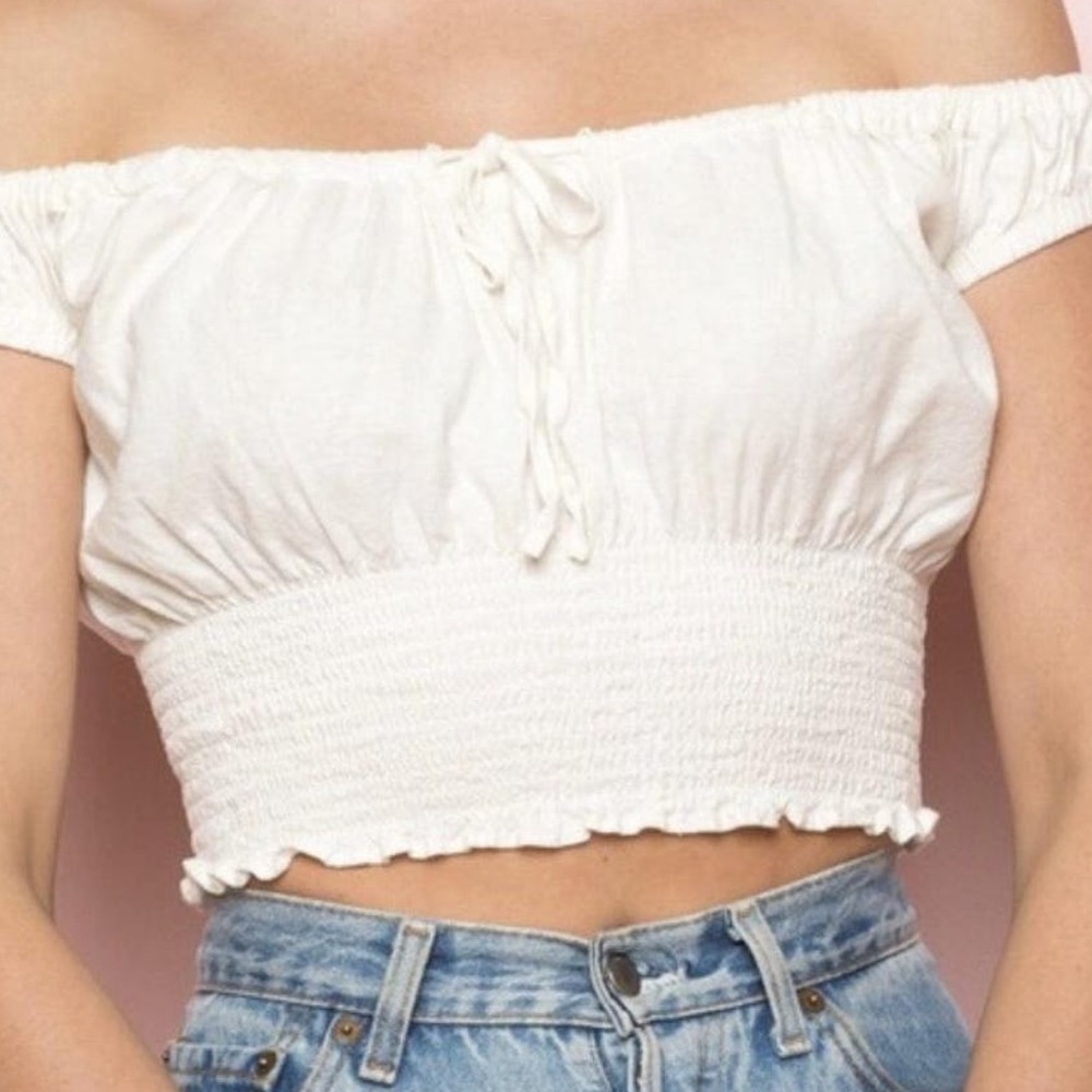 Brandy Melville White Marilyn Top